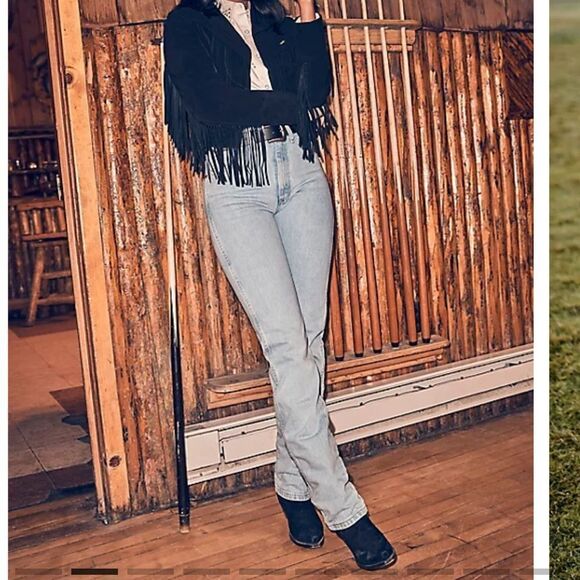 Vintage Y2K Wrangler Cowboy Cut Jeans Sz 27 Tall Light Wash High Rise - Picture 2 of 10